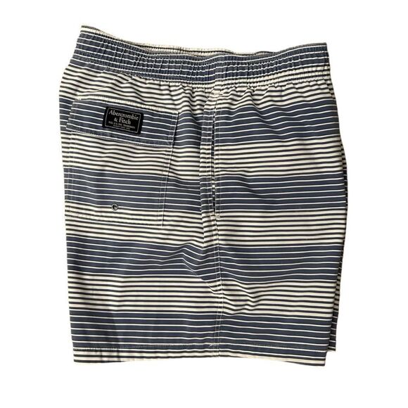 Abercrombie & Fitch ~ Mens Nay striped board shorts ~side and back pockets - Picture 6 of 10